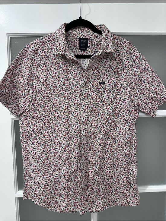 RVCA Other - RVCA Men’s Floral Button-Up Shirt Medium Regular Fit Short Sleeve Pocket Casual